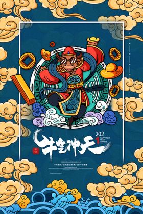 2021年牛年新年背景