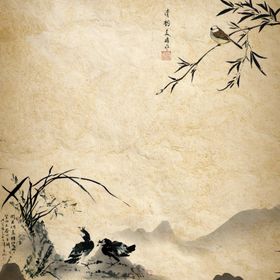 国风中式水墨画梅花小清新背景工笔背景背景