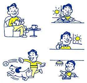 男孩多样日常活动瞬间