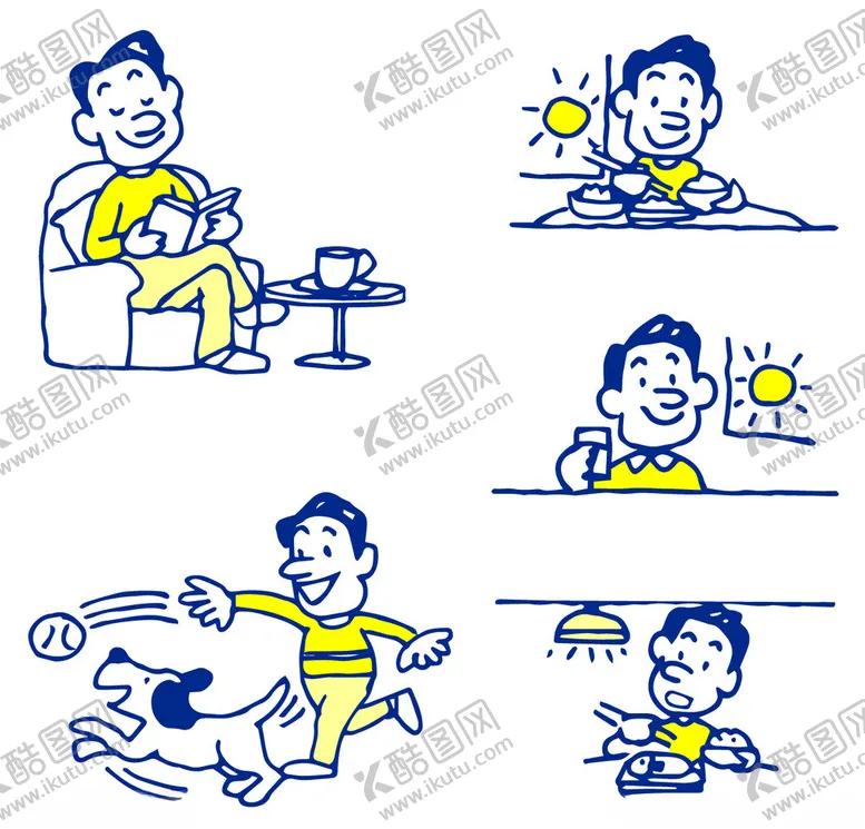 编号：54730911021003347554【酷图网】源文件下载-男孩多样日常活动瞬间