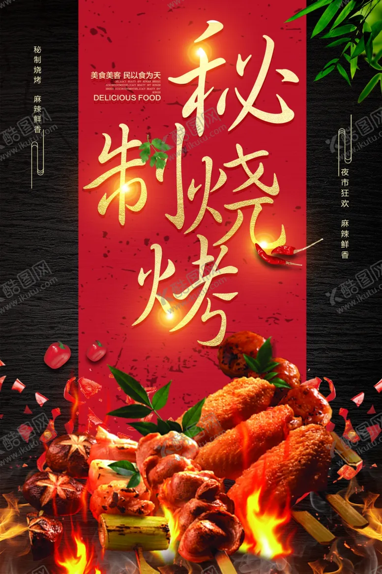 编号：79933504150342303739【酷图网】源文件下载-秘制烧烤海报