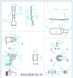 毛料分条机零件图纸鉴赏