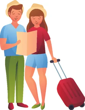 游客旅行箱旅者旅旅度假