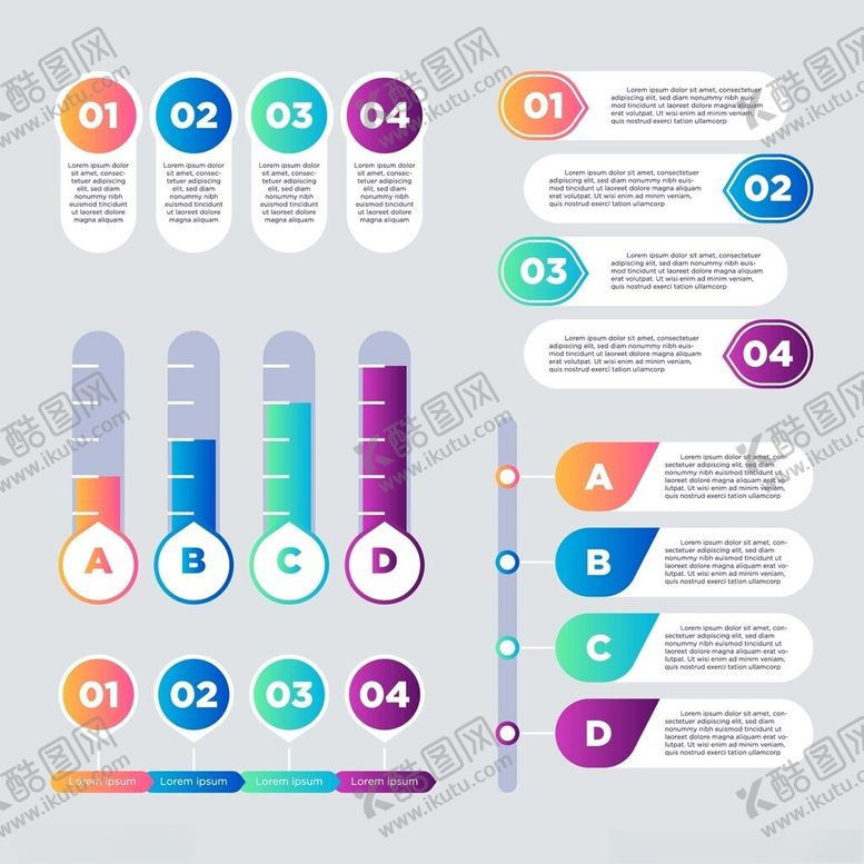 编号：82953911192248551915【酷图网】源文件下载-多彩信息图表模板集合