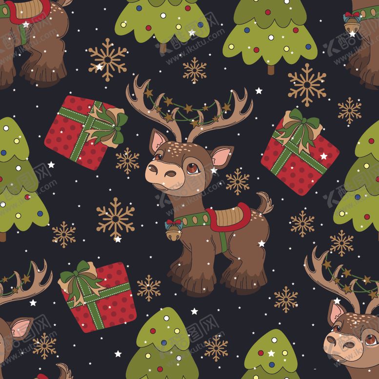 编号：23996610110554021667【酷图网】源文件下载-圣诞节满印数码印花大牌