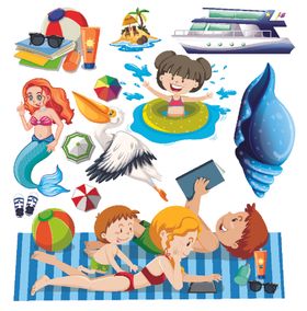 夏天儿童矢量