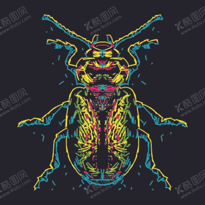 编号：14526609240708197779【酷图网】源文件下载-甲虫简笔画