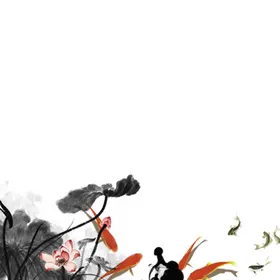荷花素材插画叶插画清廉