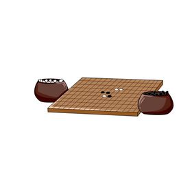 中国风围棋手绘插画