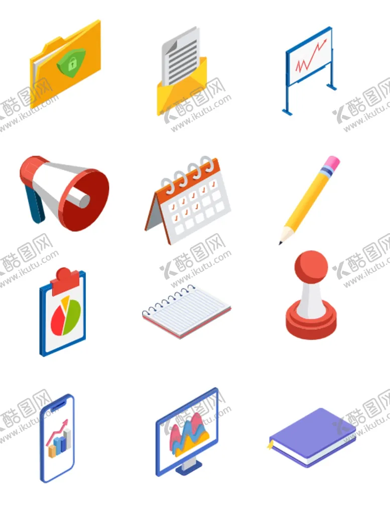 编号：80741712060331581632【酷图网】源文件下载-项目管理2.5D风标签图标免扣