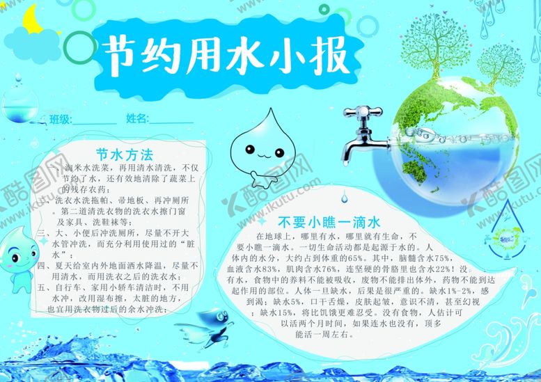 编号：98431804062250145510【酷图网】源文件下载-节约用水海报