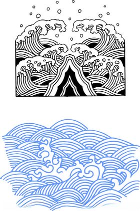 传统风格海浪图案设计