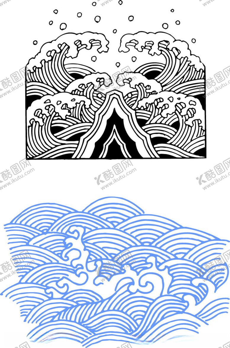 编号：84837404212055518318【酷图网】源文件下载-传统风格海浪图案设计