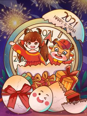 元旦喜迎牛年促销海报快乐