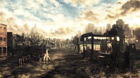 彩色动漫场景插画背景
