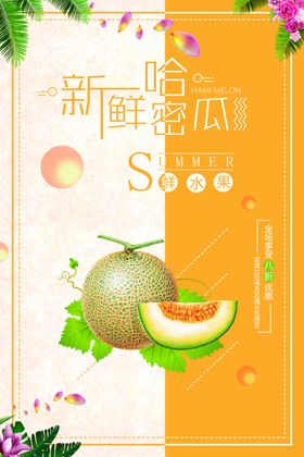哈密瓜海报果汁橘子晶莹剔透