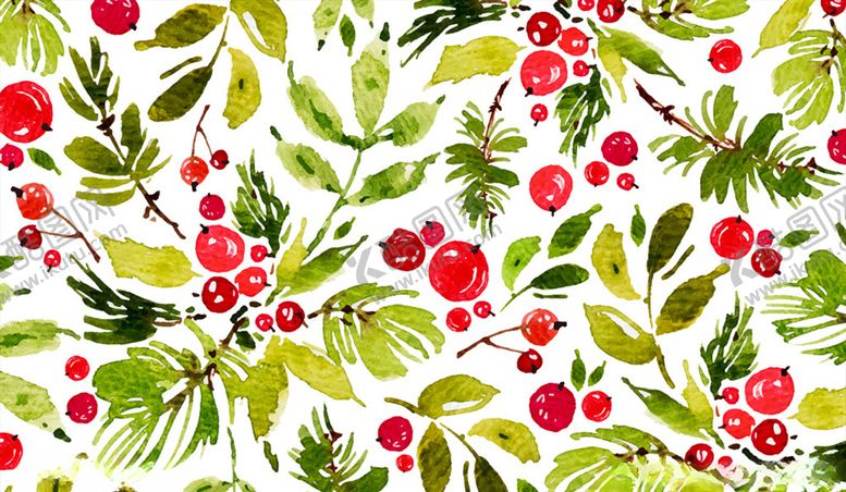 编号：95474809280553444303【酷图网】源文件下载-水彩绘圣诞节装饰