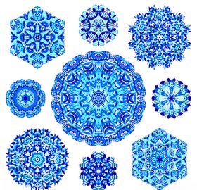 青花瓷蓝色背景衣服图案回纹瓶图案