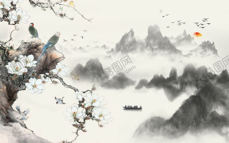 编号：43981310230500132539【酷图网】源文件下载-中式电视背景墙