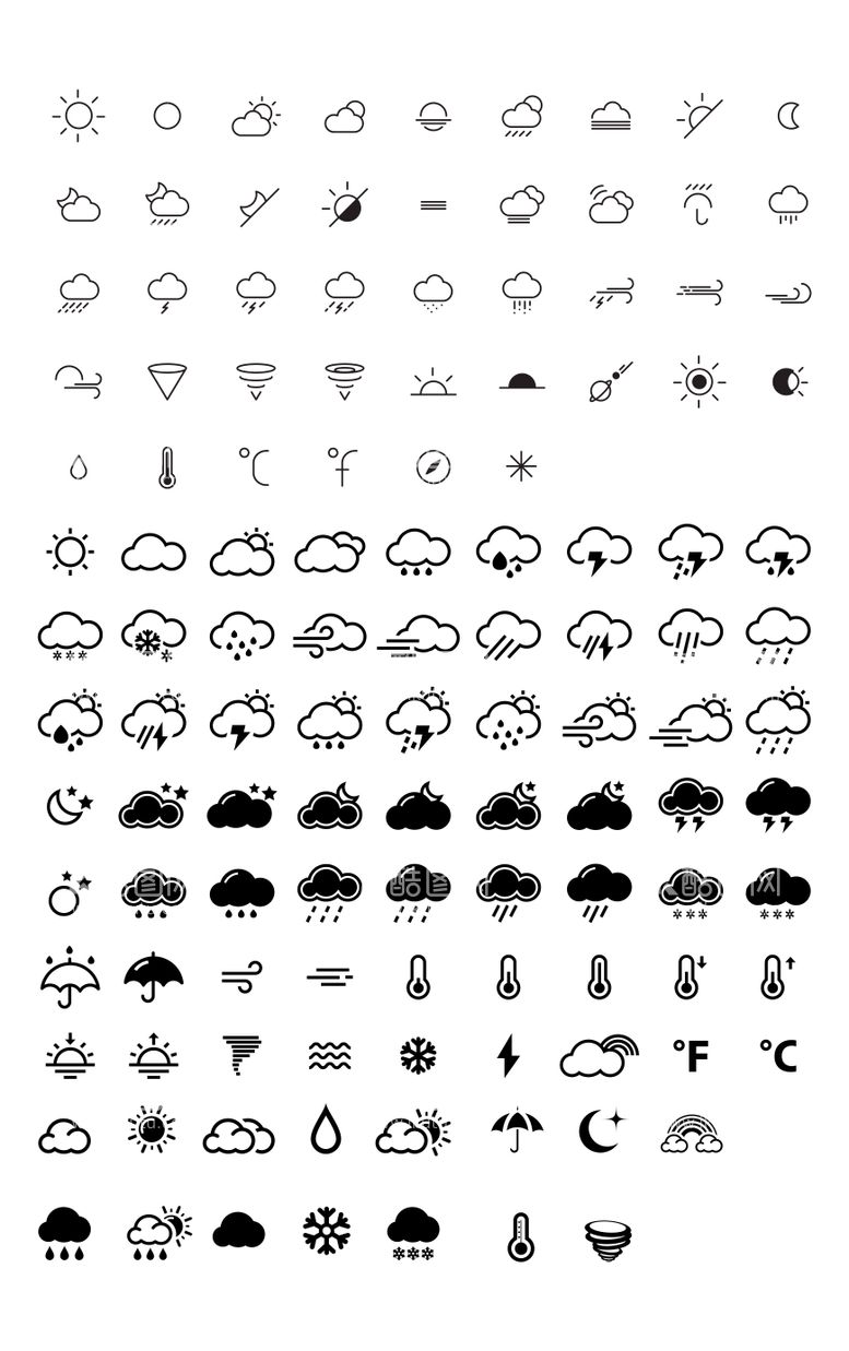 编号：54166811250801592810【酷图网】源文件下载-天气图标设计