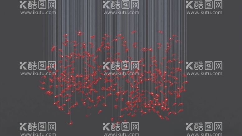 编号：38045512151411006359【酷图网】源文件下载-满天飞鸟灯具模型