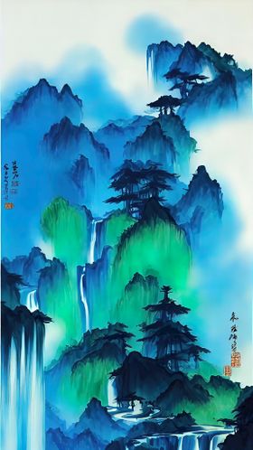 泼墨山水画