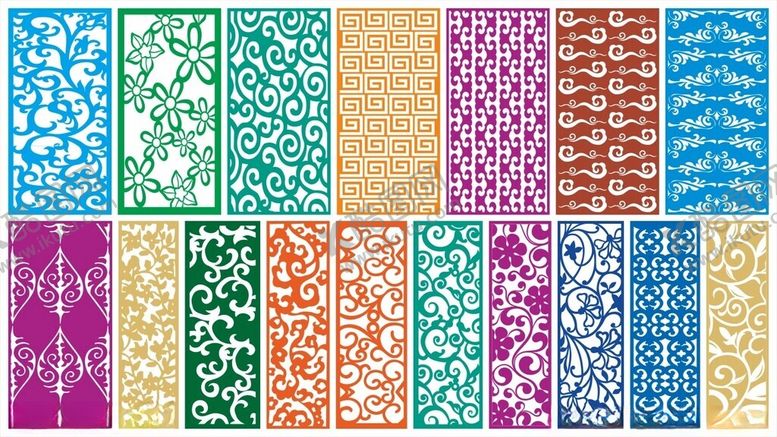 编号：95134310120001554181【酷图网】源文件下载-窗花镂空花纹屏风隔断雕花