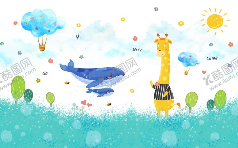 编号：57457809120245184705【酷图网】源文件下载-卡通背景墙