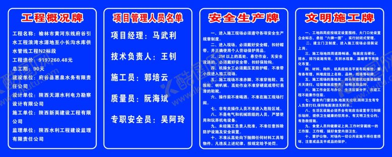 编号：10116310260357595168【酷图网】源文件下载-五牌一图部分施工牌
