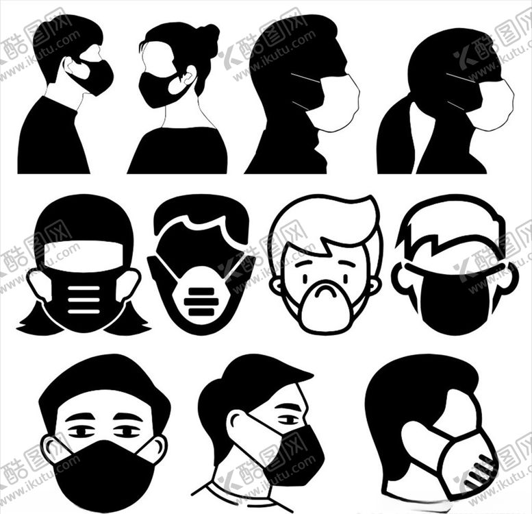 编号：19852009101555395654【酷图网】源文件下载-佩带口罩图标