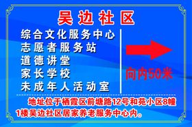 社区活动中心导向牌