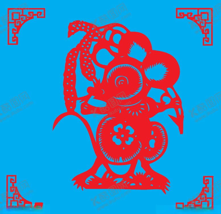 编号：79408009111411149636【酷图网】源文件下载-老鼠剪纸