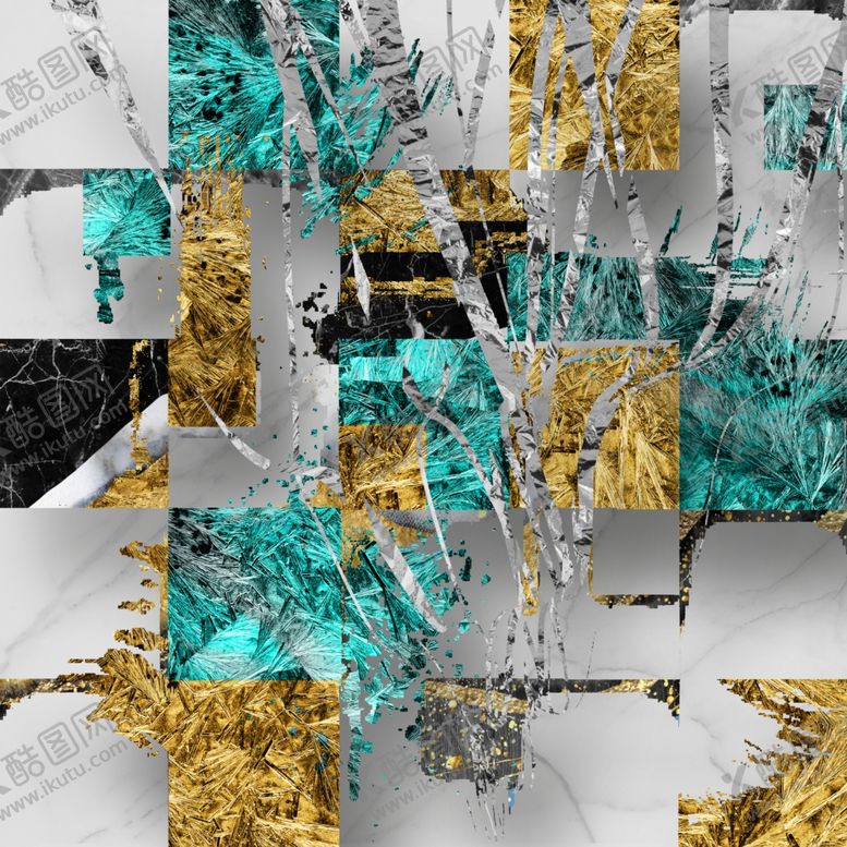 编号：59302509291911202427【酷图网】源文件下载-轻奢几何色块装饰画