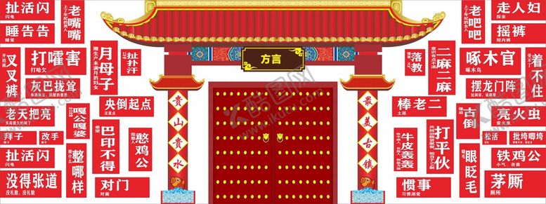 编号：98993002041218298691【酷图网】源文件下载-贵州方言墙