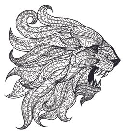 黑白线描动物