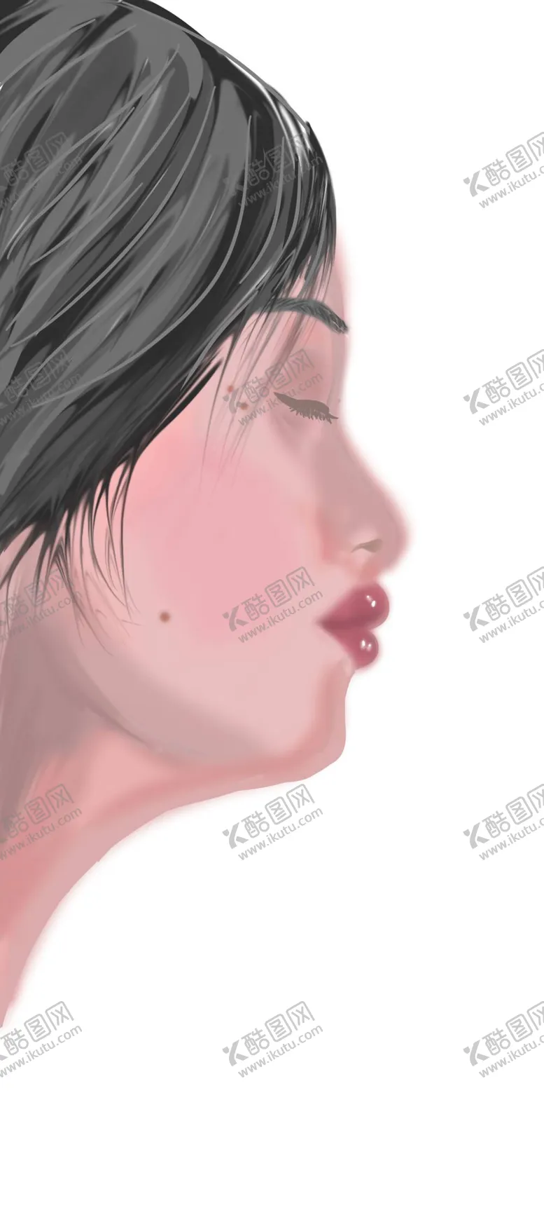 编号：36791510120237461976【酷图网】源文件下载-侧脸女孩