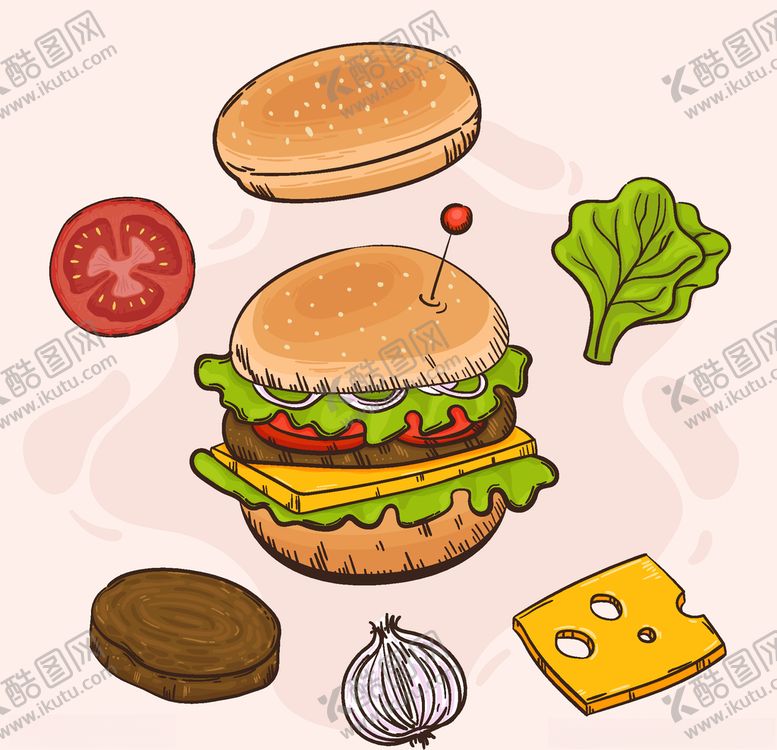 编号：21260007011846075504【酷图网】源文件下载-矢量厨房蔬菜食物素材