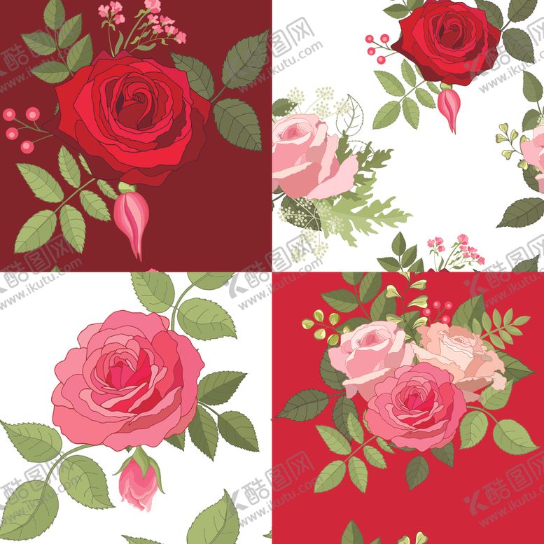 编号：24976004030752434303【酷图网】源文件下载-玫瑰花卉插画