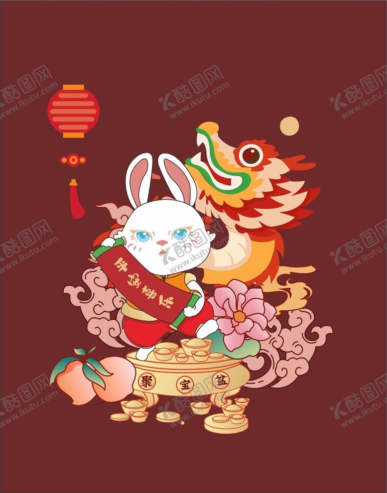编号：61879510250501311761【酷图网】源文件下载-聚宝盆兔子分层矢量可编辑