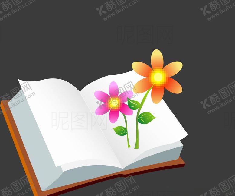 编号：96985005141943339381【酷图网】源文件下载-书本花朵