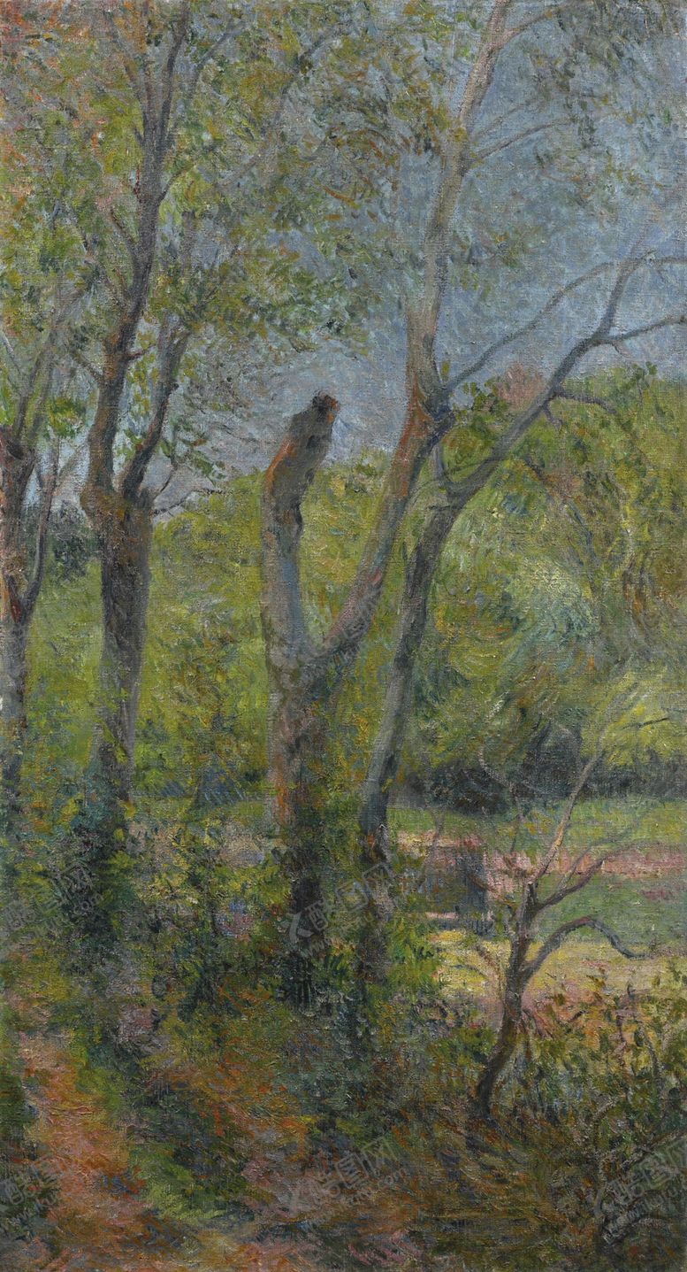 编号：44490609291859055800【酷图网】源文件下载-田园风景树林油画