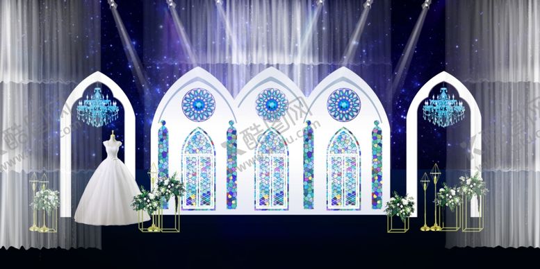 编号：96073309250215265051【酷图网】源文件下载-蓝色婚礼
