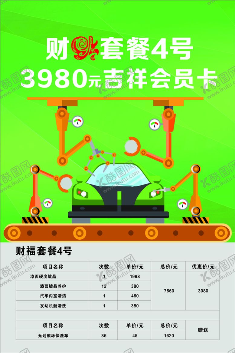 编号：67847701260054247954【酷图网】源文件下载-汽车保养套餐