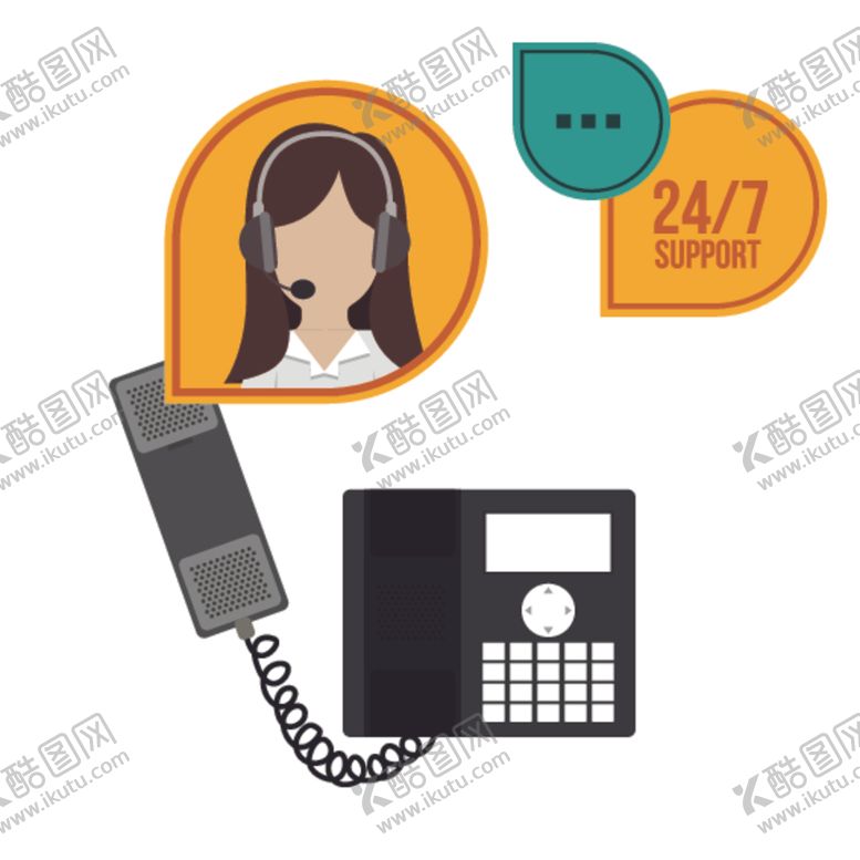 编号：43268805150938522541【酷图网】源文件下载-卡通客服人员