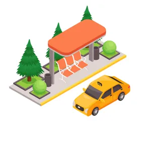 公交车城市通共通工具道路通