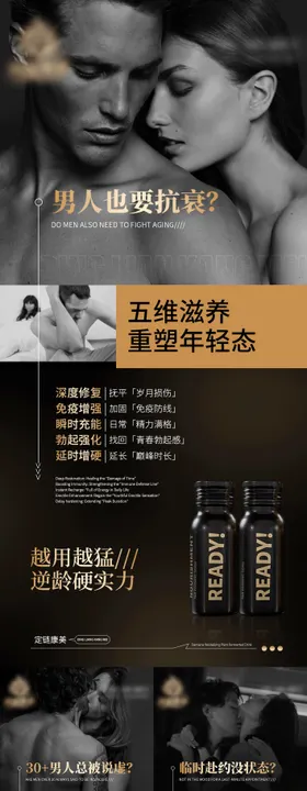 男性抗衰产品造势宣传系列海报