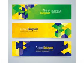 多彩几何风格横幅设计