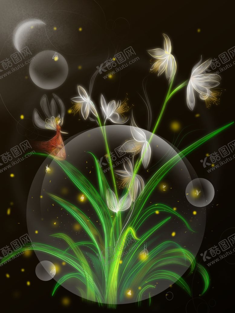 编号：31106004020014134561【酷图网】源文件下载-梦幻泡泡中的清新花草