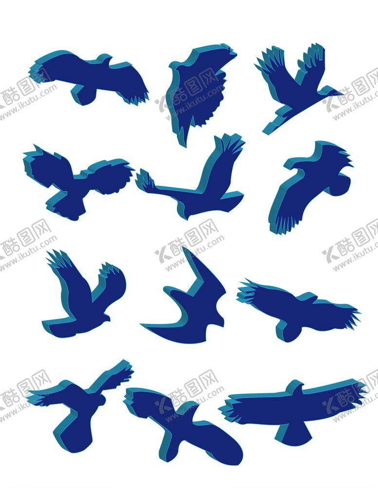 编号：67422407132207545737【酷图网】源文件下载-老鹰飞鸟剪影
