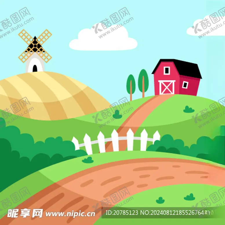 编号：52035002190548559357【酷图网】源文件下载-矢量田园风景